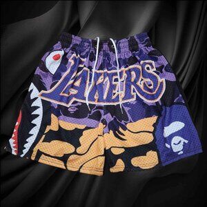 Los Angeles Lakers x Bape Short Mesh/Jersey Short Unisex *Modern Boot*